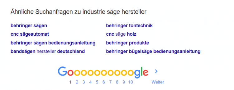 Was denkst du schlägt google hier vor