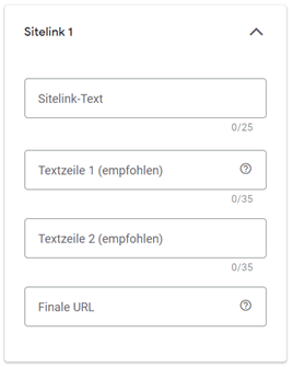 Bestandteile eines Google Ads Sitelinks