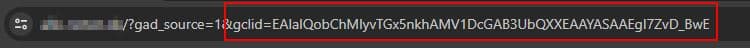 Der GCLID wir beim Klick auf eine Werbeanzeige an die URL angehängt 