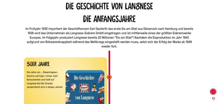 Langnese Über-Uns-Seite Unternehmensgeschichte