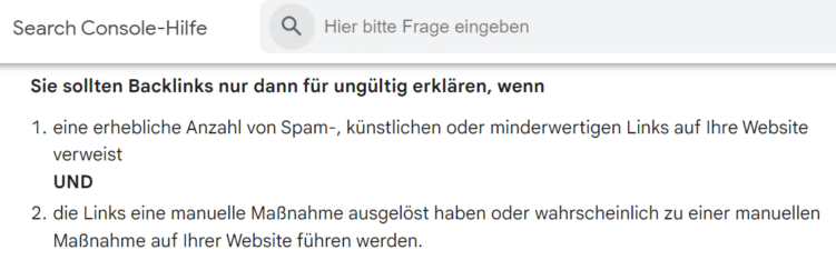 Tipp zum Disavowing von Low Quality Links